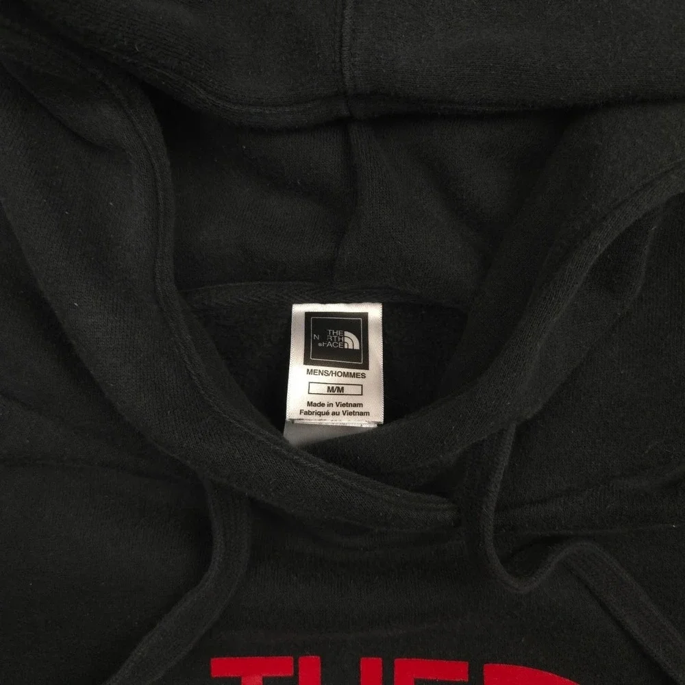 The North Face Hoodie Men M Black Red Logo Berkeley USA Pullover